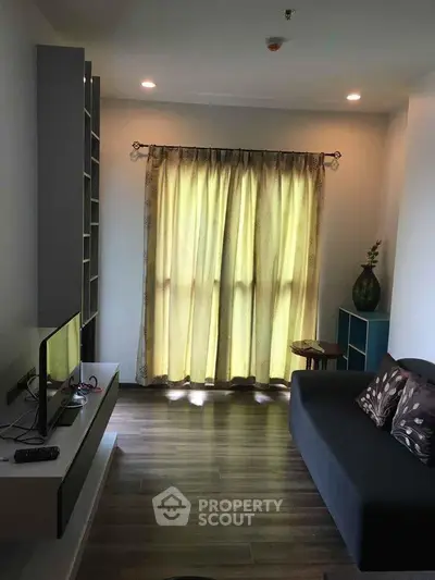 Cozy living room with modern decor and natural light