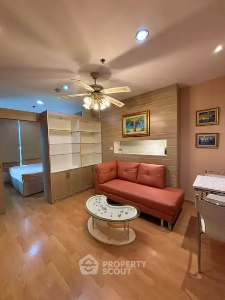 Modern living room with stylish furniture and open layout