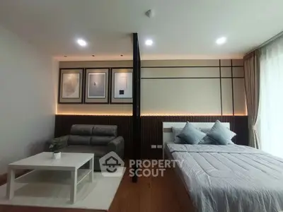 Modern studio apartment with stylish decor and cozy furniture