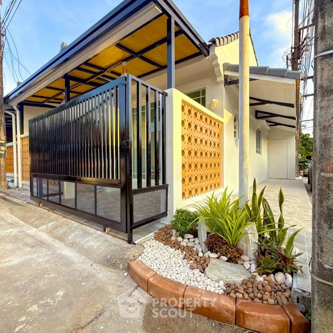 Charming modern house with stylish facade and landscaped garden