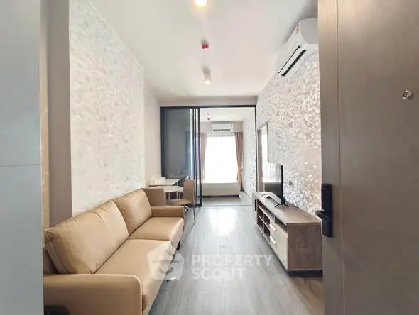 Modern living room with stylish decor and natural light