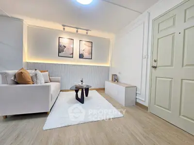 Modern living room with stylish decor and cozy ambiance