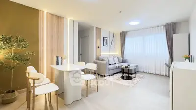 Modern living room with stylish decor and natural light