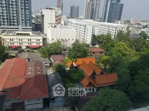 Stunning cityscape view with modern high-rise buildings and traditional architecture, perfect for urban living.