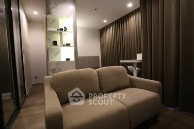 Modern living room with cozy sofa and elegant decor