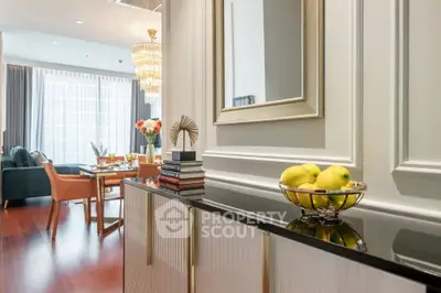 Luxurious living room with elegant decor and modern furniture