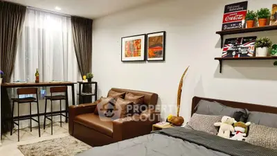 Cozy studio apartment with stylish decor and natural light