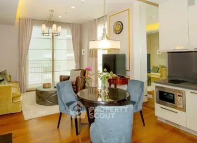 Luxurious modern living room with elegant dining area and stylish decor