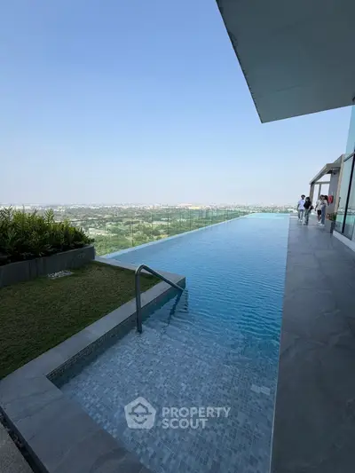 Luxurious rooftop infinity pool with stunning panoramic city views and modern design.