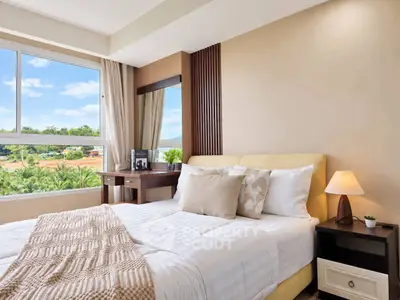 Luxurious bedroom with scenic view and elegant decor