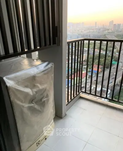 Charming balcony with city view, perfect for relaxation and enjoying sunsets.