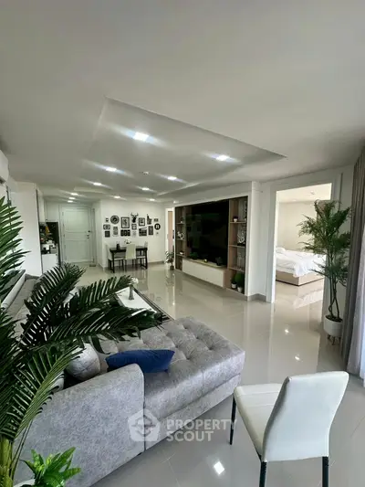 Spacious modern living room with open layout and elegant decor