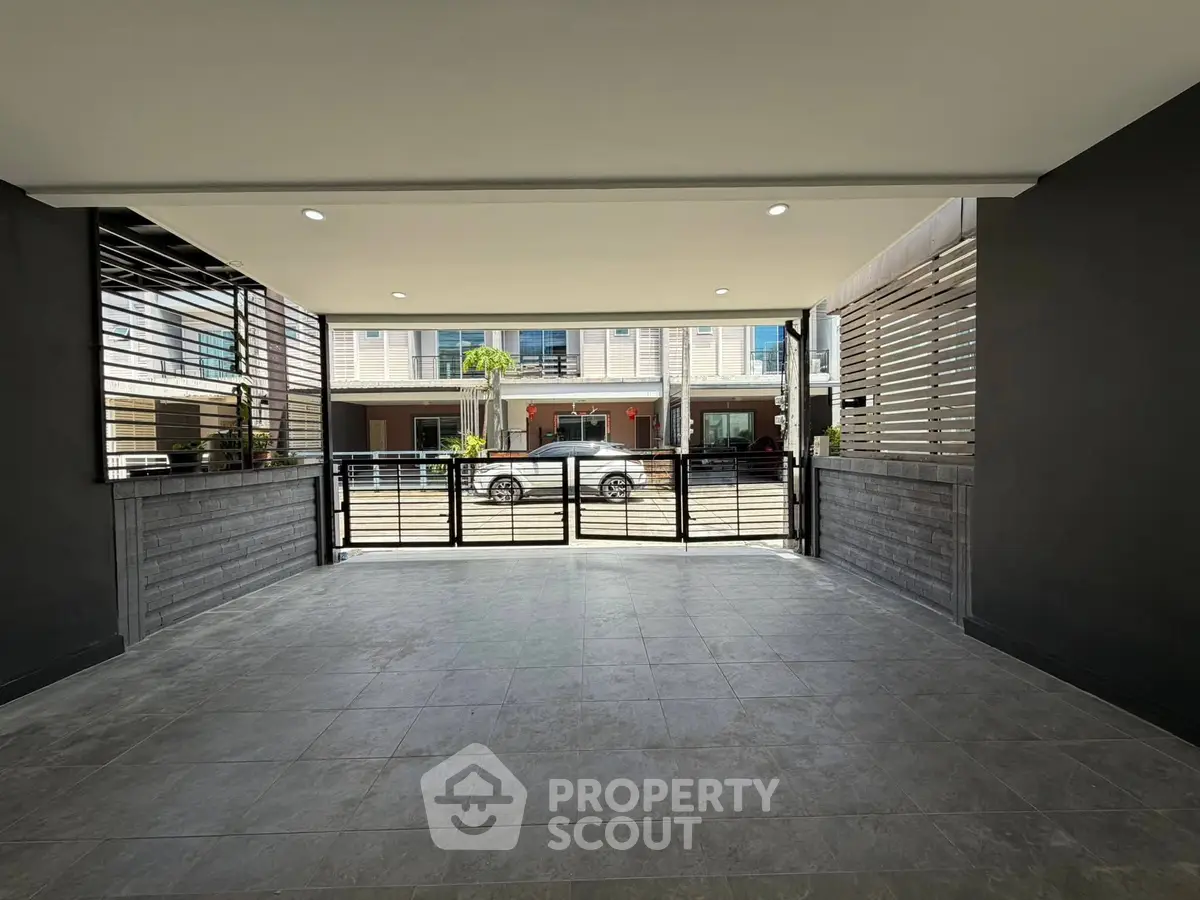 Spacious modern parking area with sleek design and ample natural light