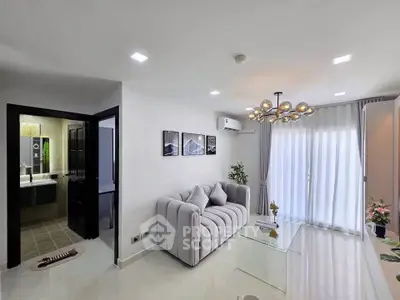 Modern living room with elegant decor and natural light