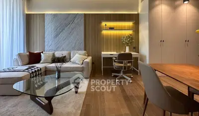 Modern living room with stylish furniture and elegant decor