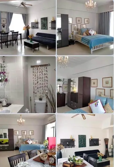 Spacious modern apartment with elegant decor, featuring a cozy bedroom, stylish living area, and well-equipped kitchen.