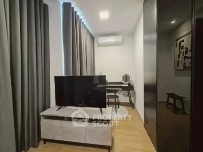Modern living room with sleek furniture and stylish decor