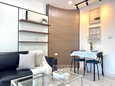 Modern living room with sleek furniture and stylish decor