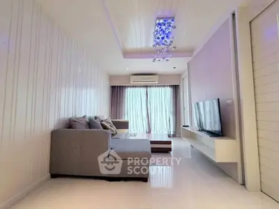 Modern living room with stylish decor and natural light