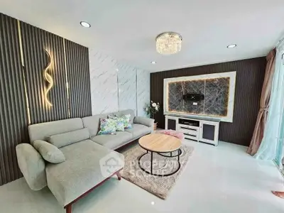 Luxurious modern living room with elegant decor and stylish furniture