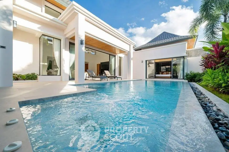 Luxurious modern villa with private pool and elegant outdoor space, perfect for relaxation and entertainment.