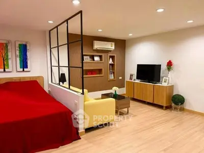 Modern studio apartment with stylish decor and open layout