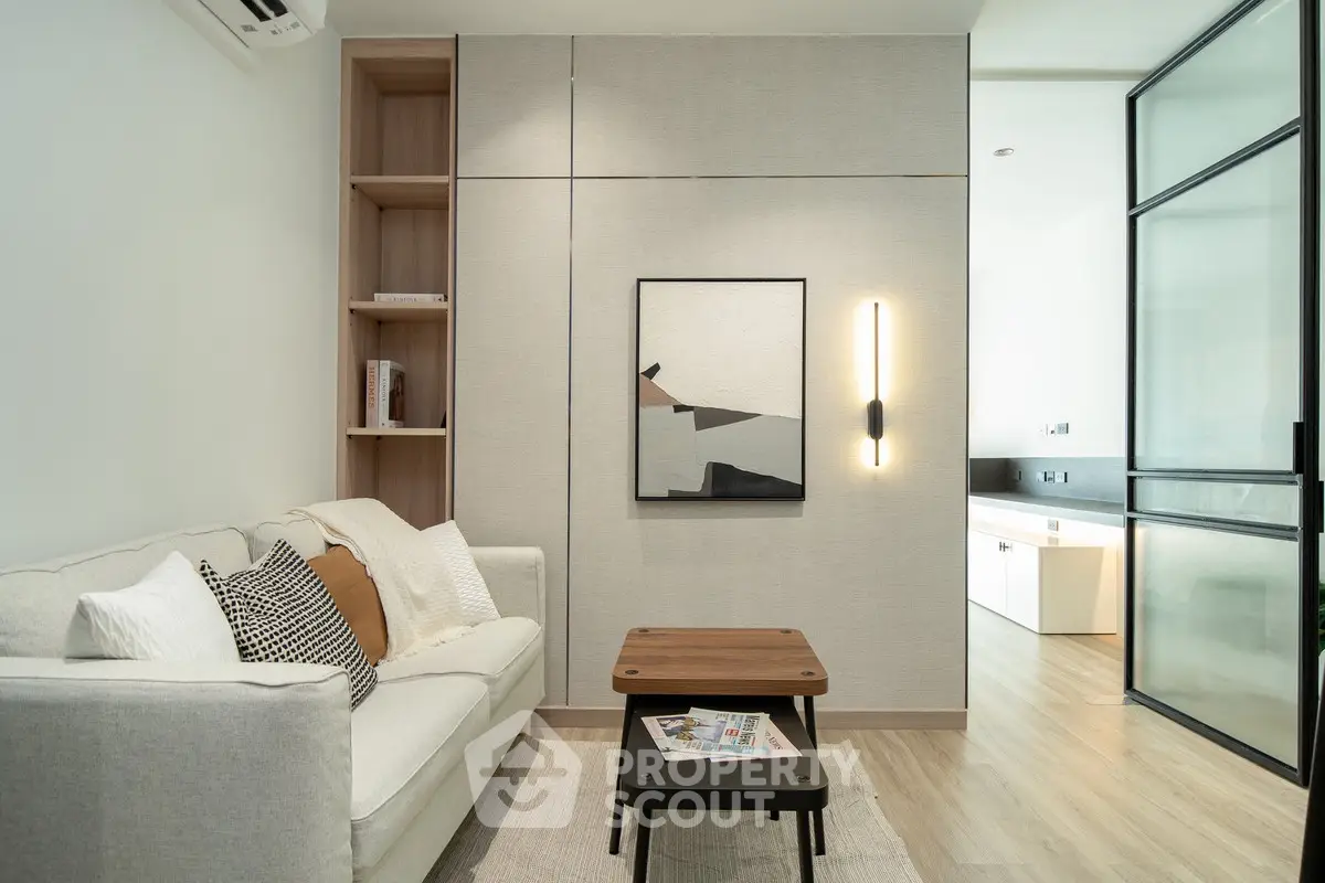 Modern living room with stylish decor and cozy ambiance