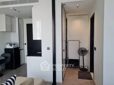 Modern apartment interior with sleek design and stylish furniture