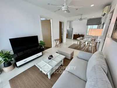 Spacious modern living room with stylish decor and open layout