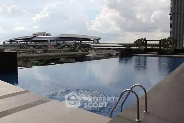 Luxurious rooftop infinity pool with stunning cityscape view