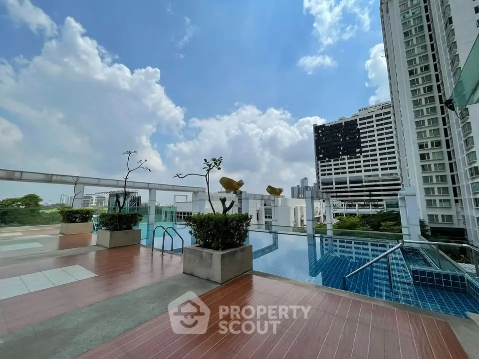 Luxurious rooftop pool with stunning city views and modern design