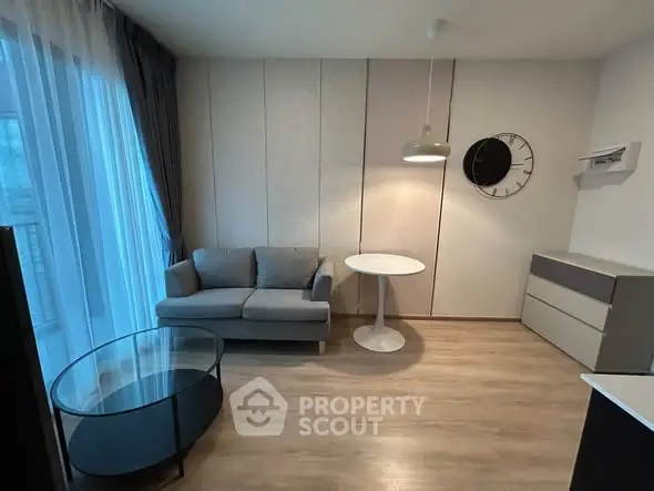 Modern living room with stylish furniture and elegant decor