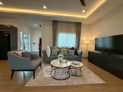 Elegant living room with modern furniture and stylish decor