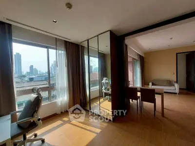 Spacious modern apartment with city view and stylish interior design