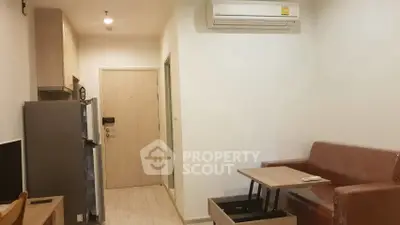 Cozy apartment interior with modern furniture and air conditioning