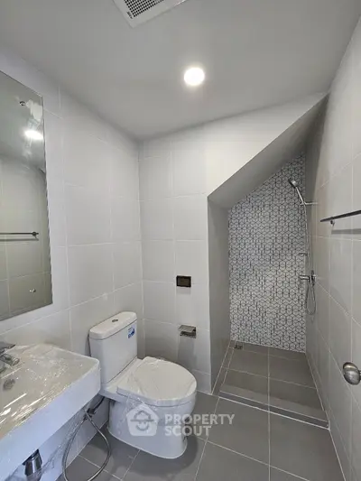 Modern bathroom with sleek design and walk-in shower