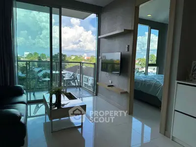 Modern apartment with balcony view and stylish interior design