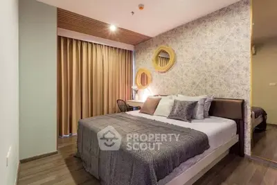 Stylish bedroom with modern decor and cozy ambiance