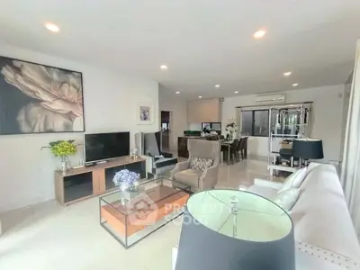 Spacious modern living room with elegant decor and open layout