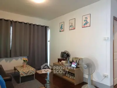 Cozy living room with modern decor and natural light