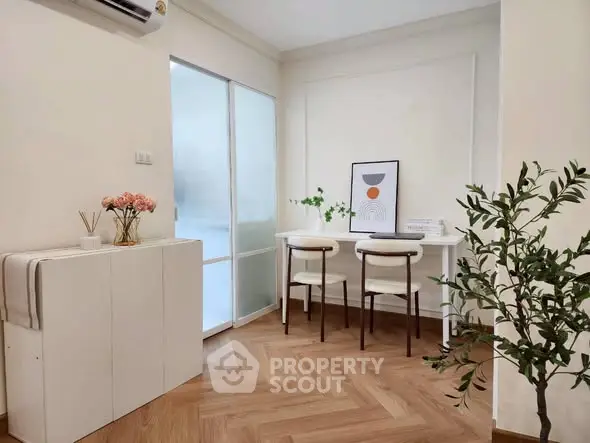 Chic modern study area with stylish decor and natural light