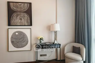 Stylish modern living room corner with elegant decor and cozy seating