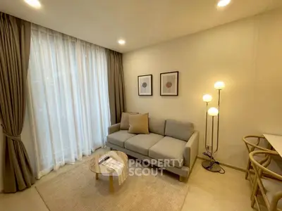 Cozy modern living room with elegant decor and natural light