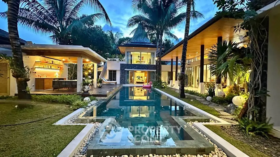 Luxurious tropical villa with stunning pool and lush garden