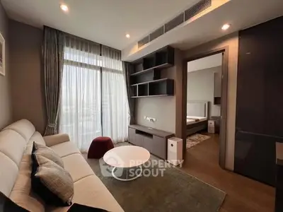 Modern living room with cozy sofa and stylish decor in a contemporary apartment