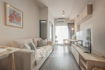 Modern living room with stylish decor and natural light