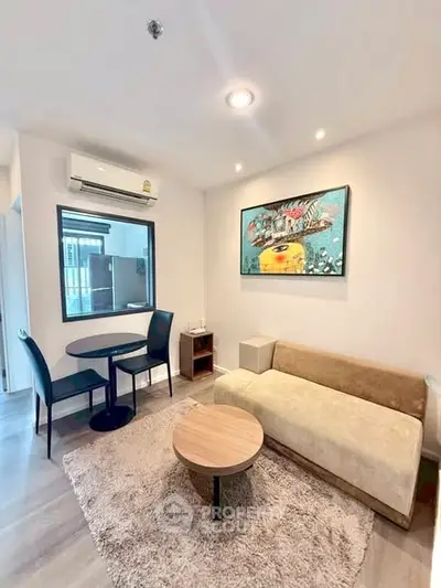 Modern living room with stylish decor and cozy seating area