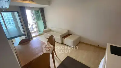 Modern living room with balcony in urban apartment