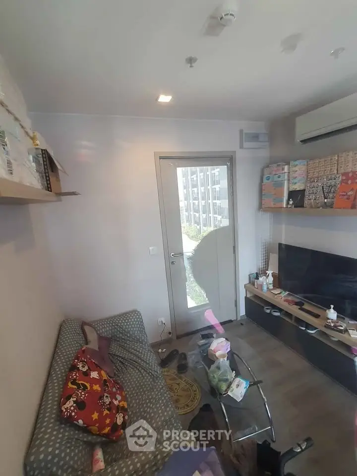 Cozy living room with modern decor and natural light