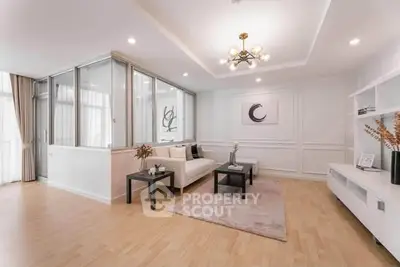 Spacious modern living room with elegant decor and natural light